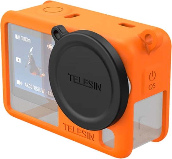 Husă de protecție din silicon Telesin pentru DJI Osmo Action 6 – portocalie