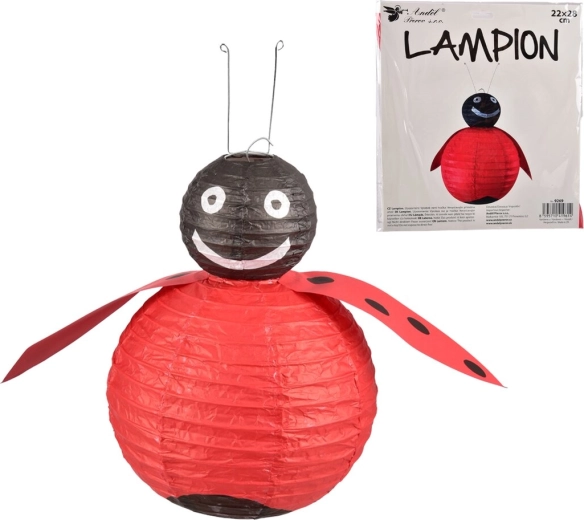 Lampion Buburuză – roșu, din hârtie