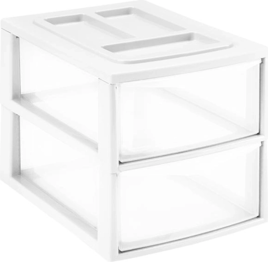 Raft din plastic cu două sertare 38 × 27 × 26 cm