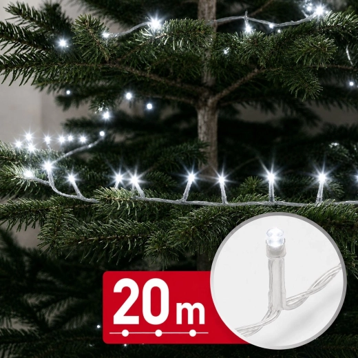 Ghirlandă luminoasă LED cu lumină albă rece, 20 m, 400 LED-uri