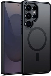 Husă hibridă mată magnetică MagSafe pentru Samsung Galaxy S25 Ultra – neagră