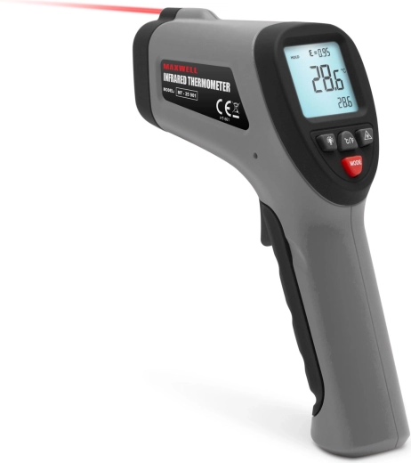 Termometru digital cu infraroșu, cu laser și sondă de tip K, între -64 și 1400 °C