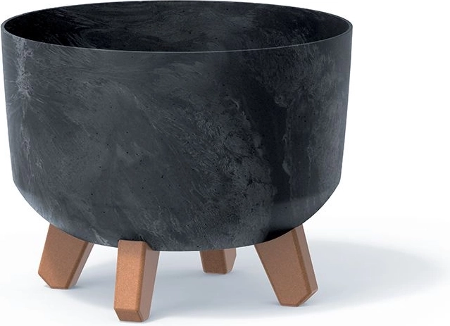 Ghiveci Gracia cu efect de beton, antracit, diametru 23,8 cm