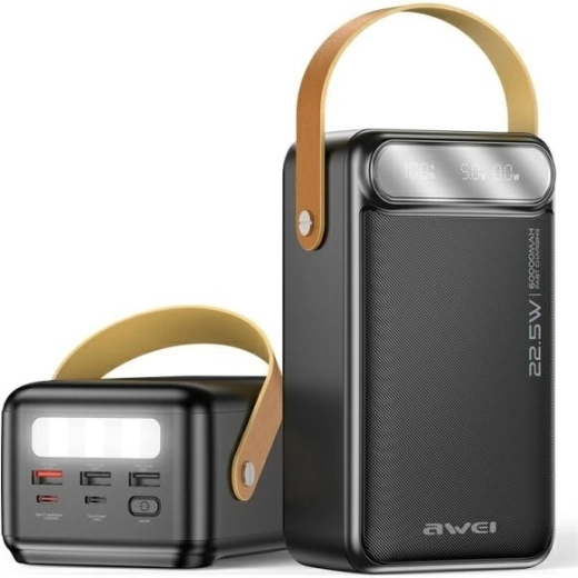 Powerbank AWEI 60 000 mAh 22,5 W negru
