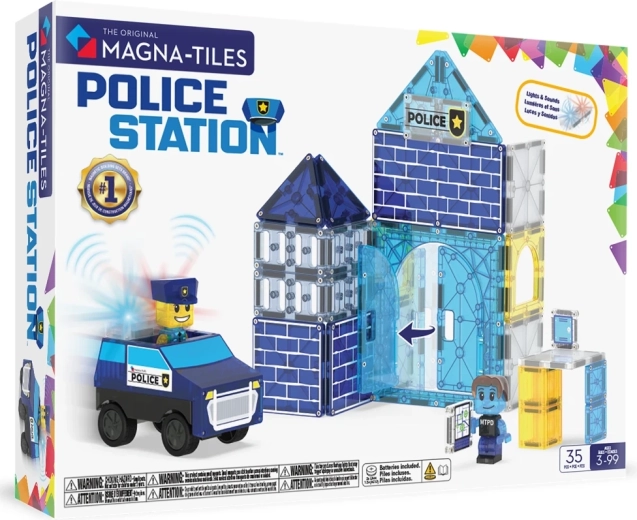 Magna-Tiles set de construcție magnetic Stația de Poliție (35 piese)