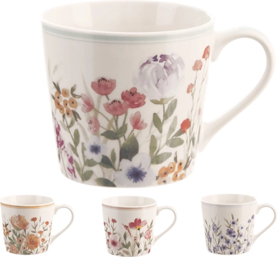 Cană din porțelan „floare” 0,44 l (mix de decoruri)