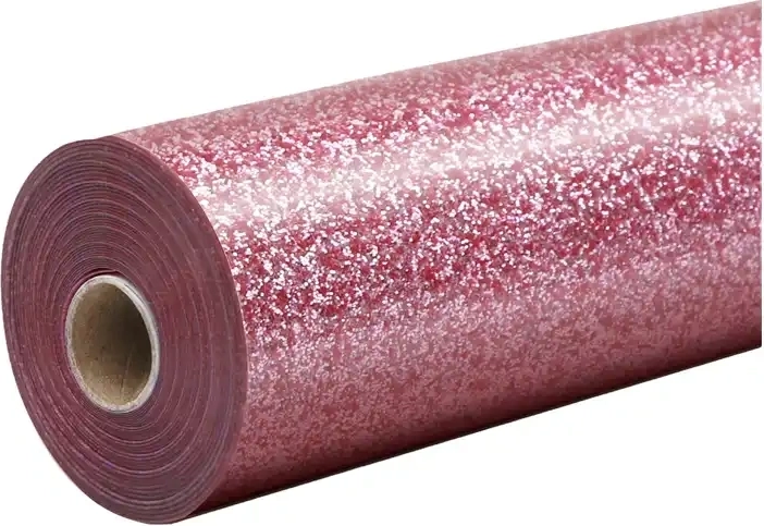 Folie termotransfer HTVRONT cu sclipici 30,5 × 90 cm roz