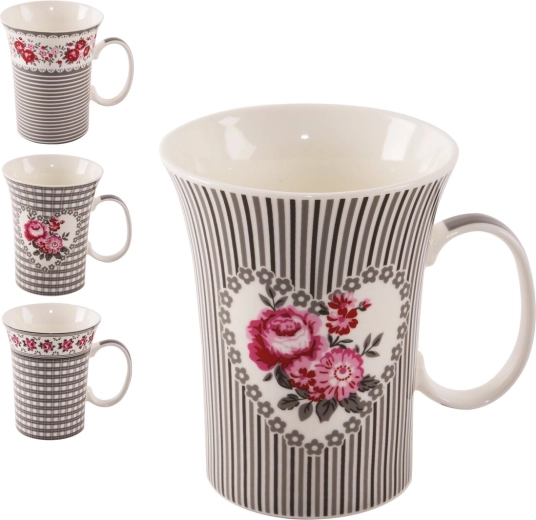 Cană din porțelan Rose 0,36 l mix