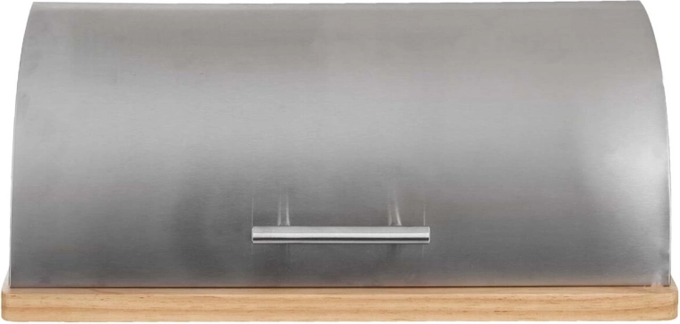 Cutie de pâine din inox și lemn 39 × 28 × 15 cm