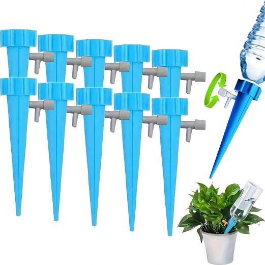 Set de 10 vârfuri de irigare pentru sticlă cu ventil reglabil pentru flori și plante de interior