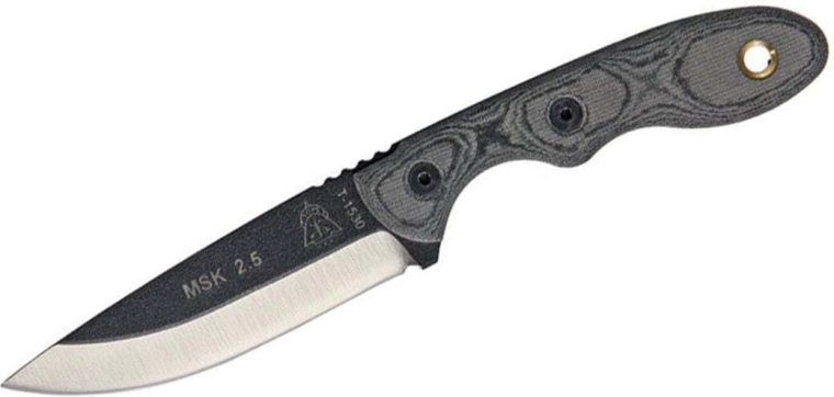 Tops Knives Mini scandi cuțit de gât cu mâner din micartă neagră