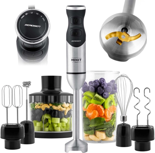 Blender de mână 1500 W cu accesorii Berdsen