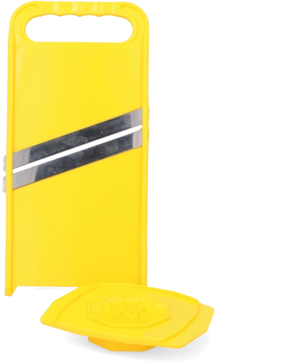 Răzuitoare de legume din plastic cu presor și lamă din inox