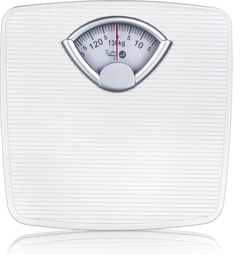 cântar personal mecanic 130 kg, alb PU-07