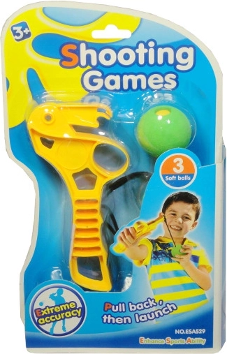 Praștie/jucărie din plastic cu mingi pentru copii