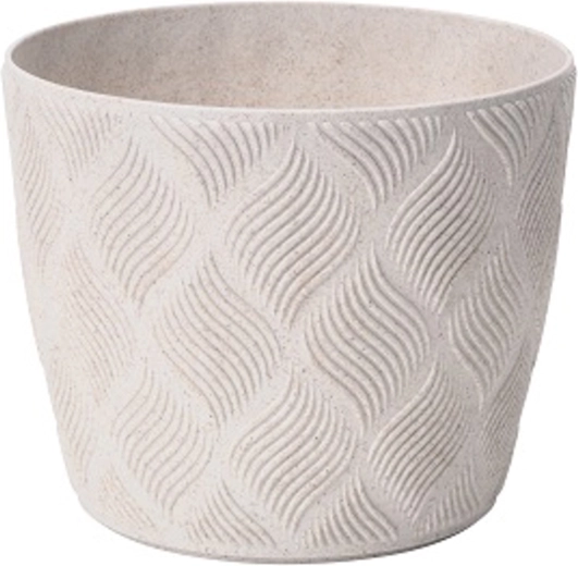 Ghiveci FLOW Petit Eco Wood 23 cm alb