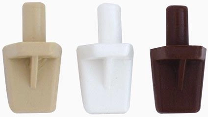 Suport din plastic pentru rafturi, culoare albă (pachet 100 buc.)