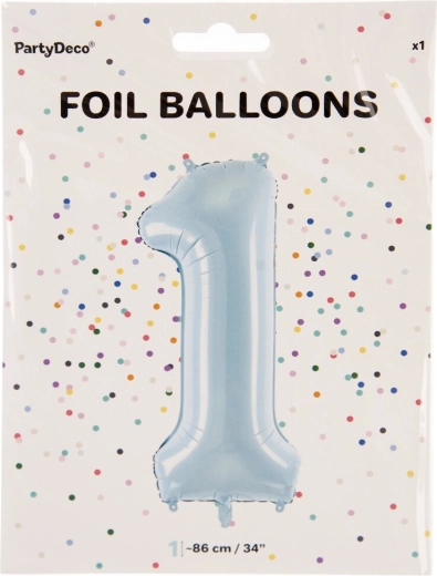 Balon din folie numărul 1 albastru 86 cm