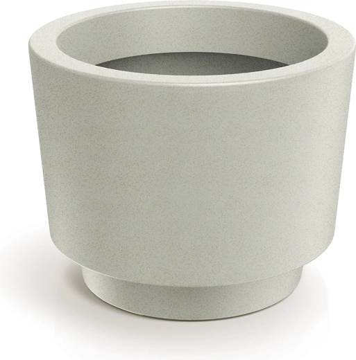 Ghiveci Splito Round 40 cm – ghiveci din plastic culoare nisip cu farfurioară