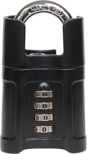 Lacăt cu cod cu apărătoare pentru arc – negru