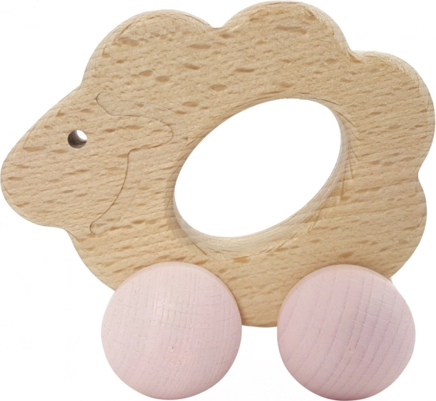 Hess oiță din lemn pe roți