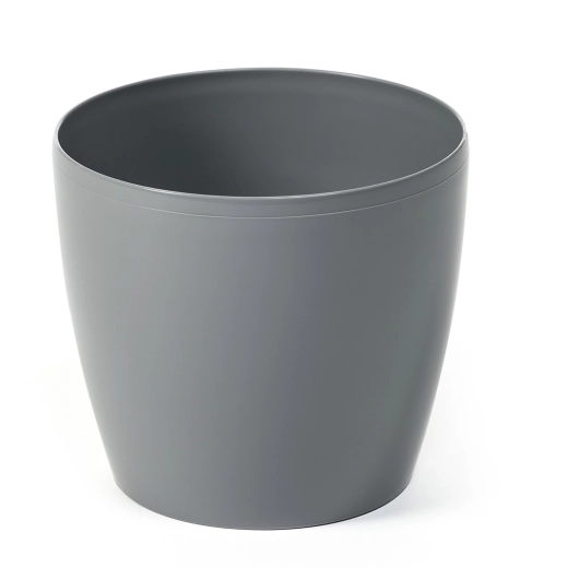ghiveci magnolia 25 cm gri lucios husă din plastic fără scurgere