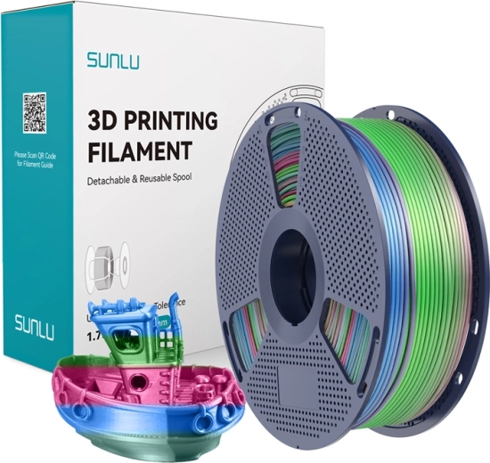 Sunlu PLA+ silk filament curcubeu pentru imprimare 3D 1,75 mm 1 kg