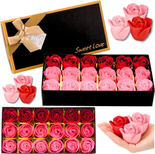 Flower box cadou cu trandafiri parfumați, roz și roșii – 18 buc