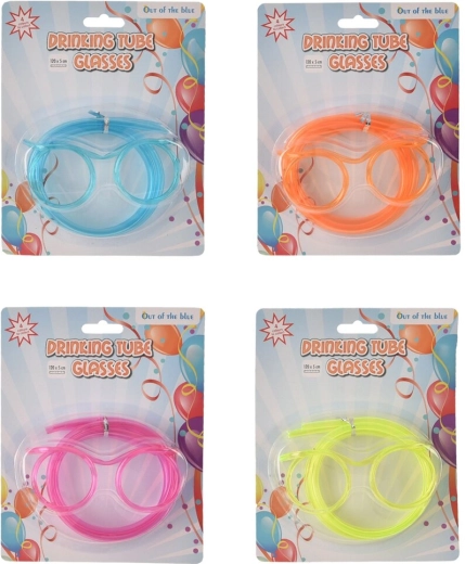Ochelari pentru băut cu pai (plastic UH), mix 4 variante