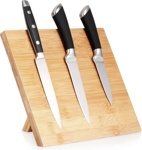 Suport magnetic pentru cuțite din bambus 24 × 21 cm
