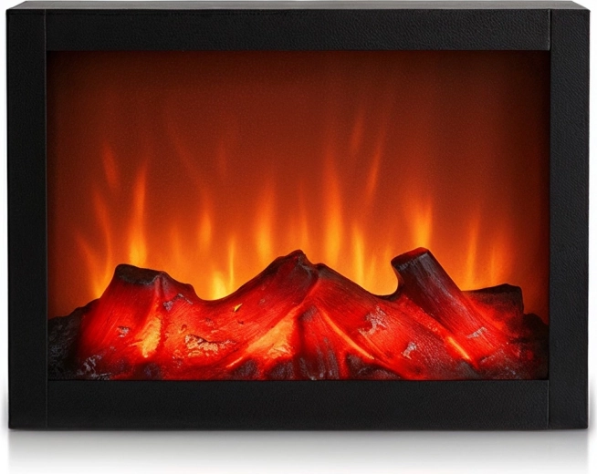 Șemineu electric LED negru 29 × 23 cm