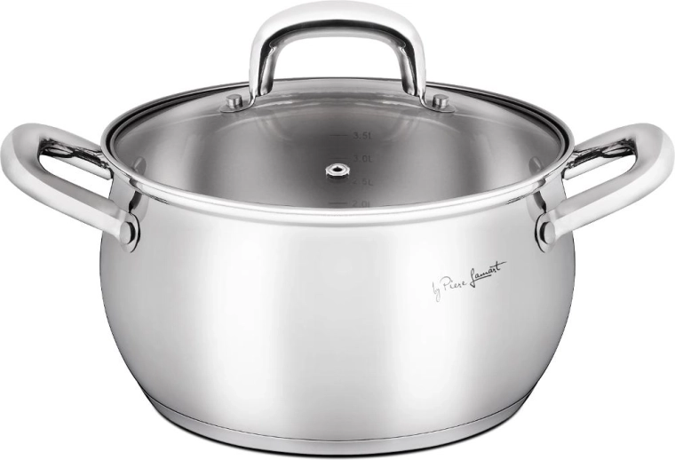 Cratiță din oțel inoxidabil Lamart Shape cu capac, 4,4 l