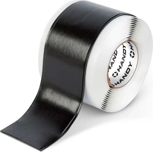 Bandă izolatoare auto-vulcanizantă din cauciuc butilic, 3 m × 50 mm × 1,65 mm, neagră