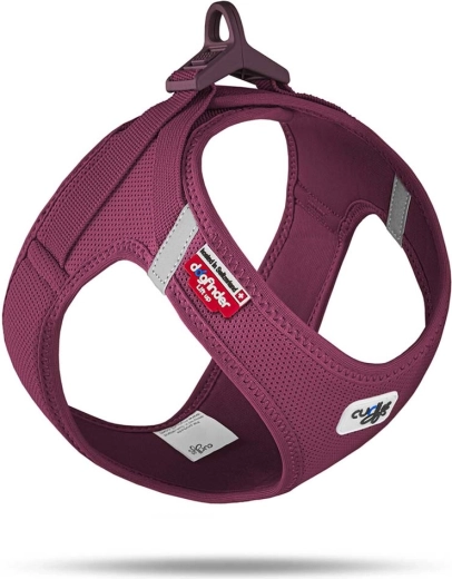 Ham pentru câini Curli air-mesh ruby cu cataramă, mărimea 3XS (1,5–3 kg)