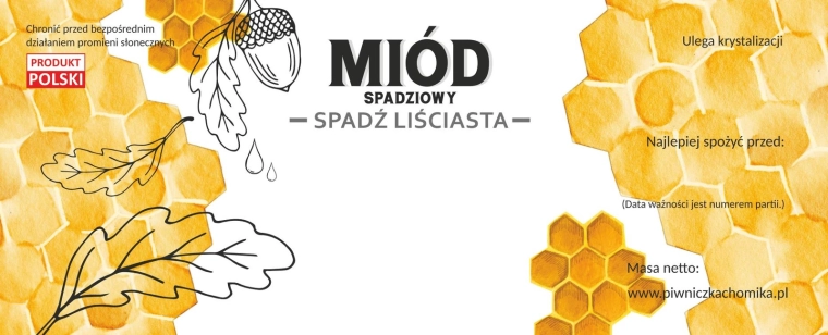 Set etichete pentru miere – miere de mană din foioase, 154 × 60 mm, 100 buc.