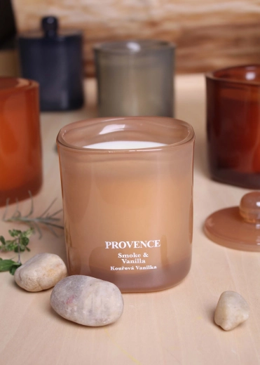 Lumânare parfumată în pahar Provence Smoke Vanilla 25 de ore