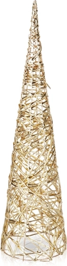 Brad de Crăciun luminos conic, auriu, 60 cm, 30 LED
