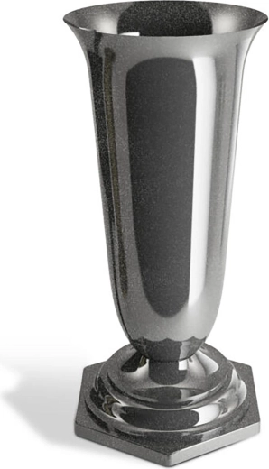 Vază de cimitir NATY 23 cm, grafit, din plastic cu greutate