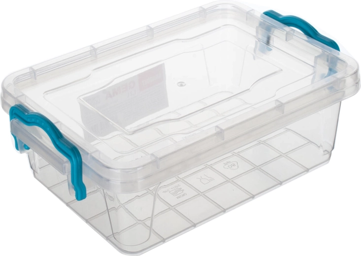 Cutie GEMA dreptunghiulară 1,2 l cu mânere turcoaz