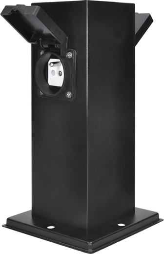 Solight stâlp electric de grădină IP44 din oțel inoxidabil, 2 prize, negru