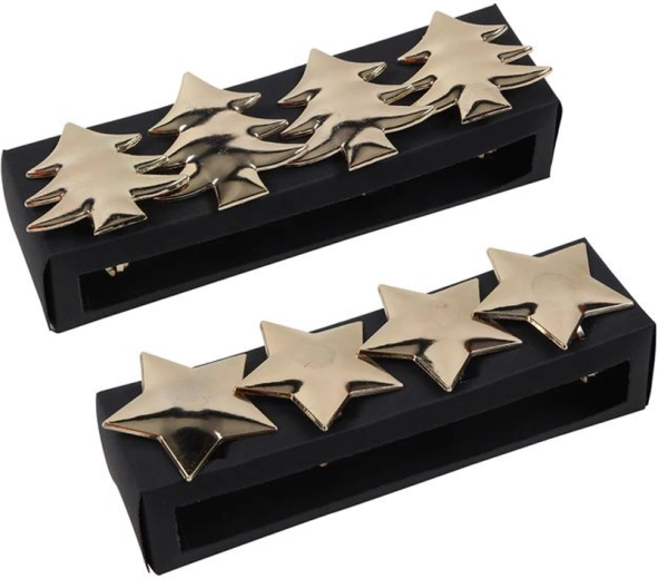 Inele decorative pentru șervete – brăduț roz și stea, set 4 buc