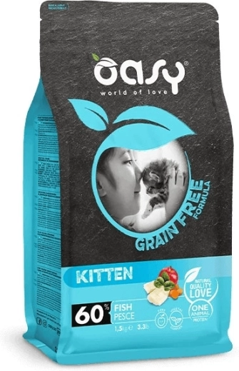 Oasy Grain Free Kitten Fish 0,3 kg – granule fără cereale pentru pui de pisică