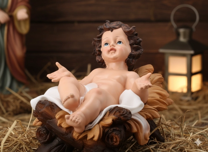 Figurină Pruncul Isus în iesle din polyresin 35 × 22 × 25 cm