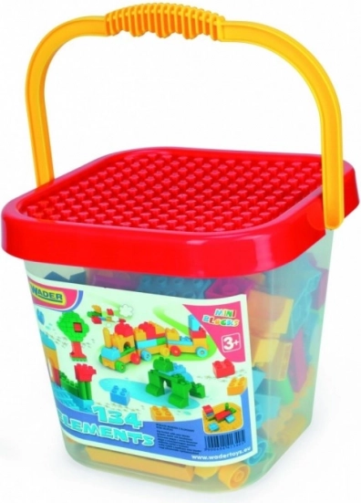 Set construcție Mini Blocks găleată mare