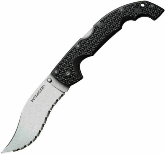 Cuțit pliabil Cold Steel Extra Large Voyager Vaquero Serrated, negru