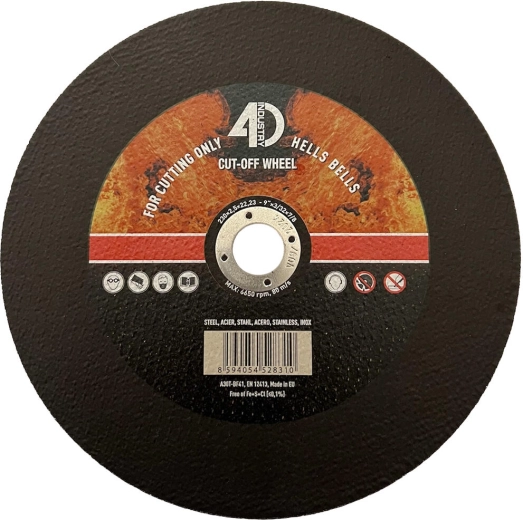 Disc de tăiere pentru oțel și inox 230 × 2,5 × 22,2 mm