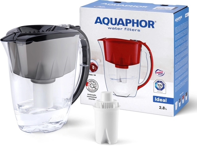 Cană filtrantă Ideal 2,8 l neagră cu cartuș filtrant B100-15