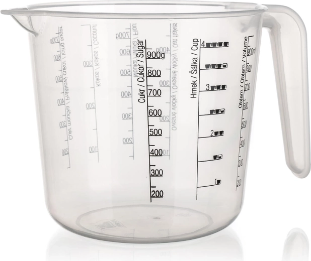 Cană gradată din plastic 1 l cu imprimeu CULINARIA