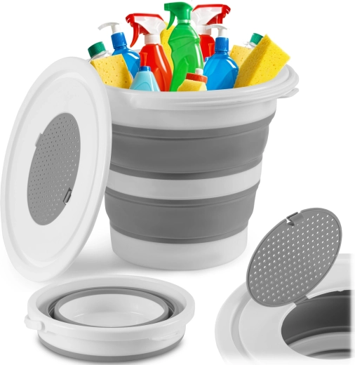 Găleată pliabilă din silicon cu capac 10 l Massido