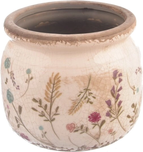 Ghiveci ceramic cu motiv floral 12 × 12 × 10 cm